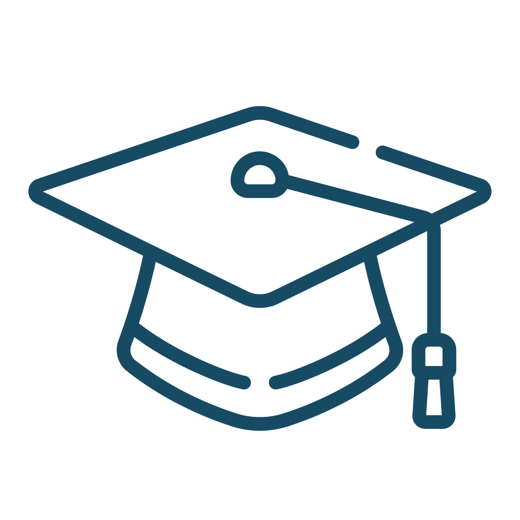 Icon on graduation cap