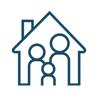family and house icon