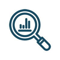 magnifying glass with chart icon
