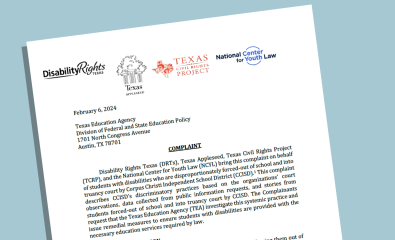 Cover page of complaint to TEA against CCISD