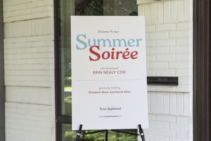 A photo of the welcome sign for the Summer Soiree