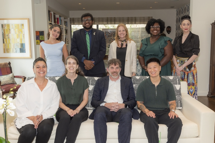 A photo of people smiling
