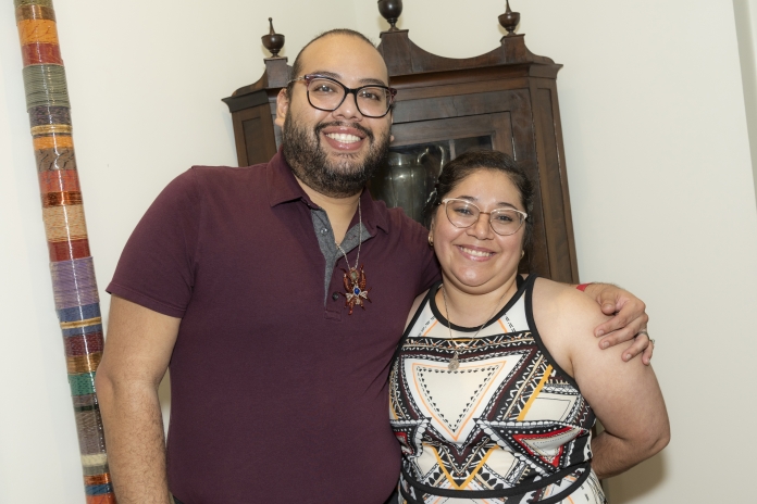 A photo of people smiling