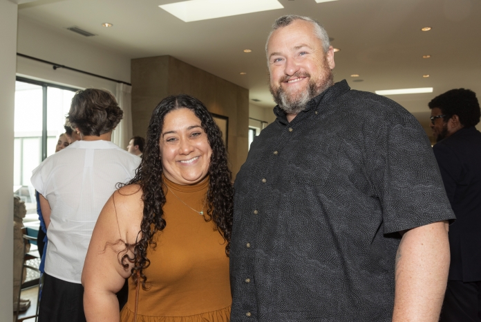 A photo of people smiling