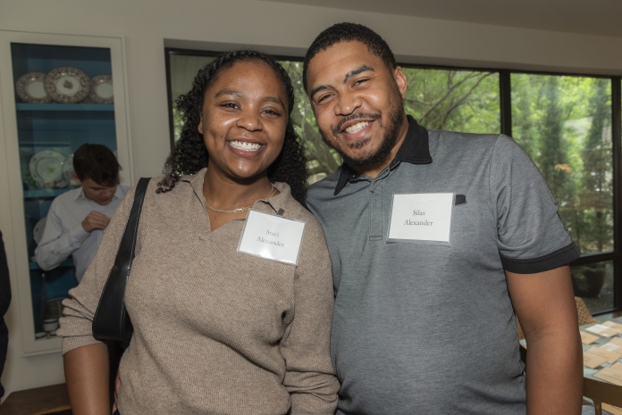 A photo of people smiling