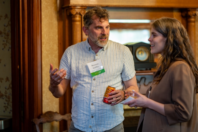 People talking at Austin Birthday Party