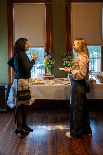 People talking at Austin Birthday Party