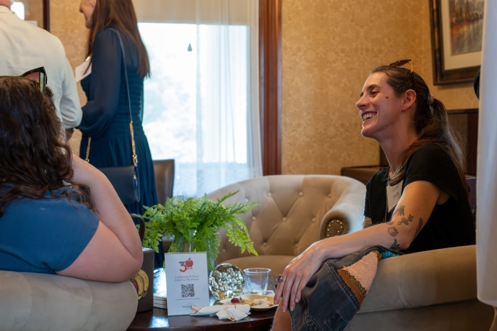 People talking at Austin Birthday Party