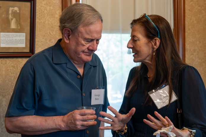 People talking at Austin Birthday Party
