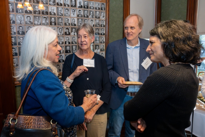 People talking at Austin Birthday Party